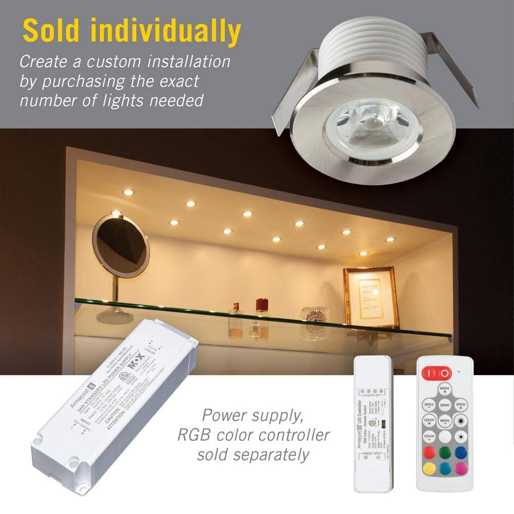 Multi-Color RGB Mini Recessed LED Light with Trim Options