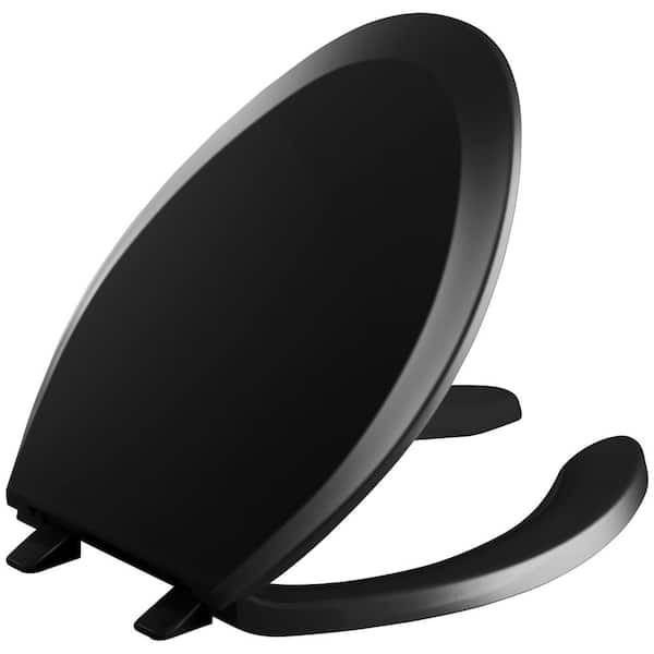 KOHLER Lustra Elongated OpenFront Toilet Seat in Black K46507 The