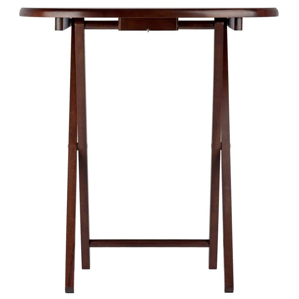 Mid-Century Modern Cappuccino Brown Oval Snack Table Set