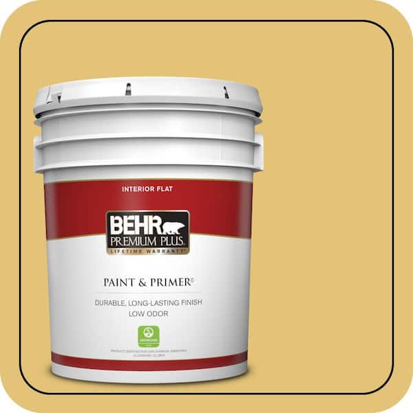 BEHR PREMIUM PLUS 5 gal. #370D-5 Summer Field Flat Low Odor Interior Paint & Primer