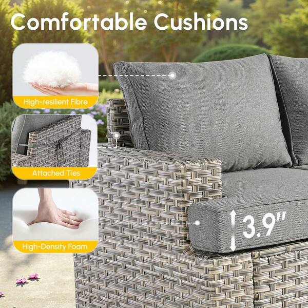 HOOOWOOO Kelleys 6-Piece Wicker Modern Outdoor Patio