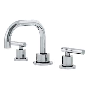 Dia Widespread Two-Handle Bathroom Faucet with Push Pop Drain Assembly in Polished Chrome (1.0 GPM)