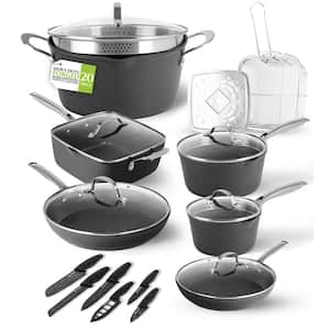 Armor Max 20-Piece Aluminum Hard Anodized Heavy-Duty 4-Layer Ultra Release Nonstick Cookware Set