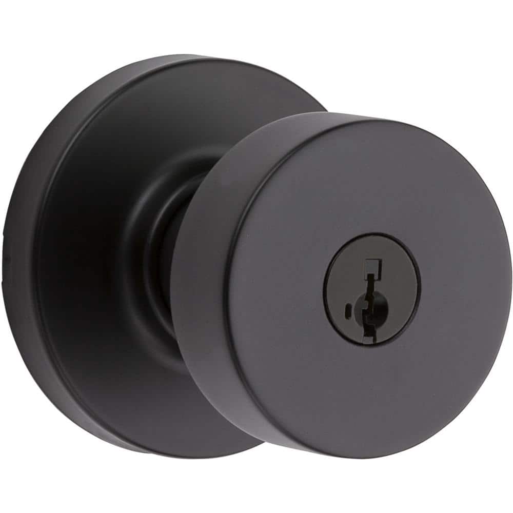 Kwikset Pismo Round Matte Black Exterior Entry Door Knob Featuring SmartKey  Security with Microban Antimicrobial Technology 740PSKRDT514SMT - The Home  Depot
