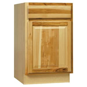 Hampton 21 in. W x 24 in. D x 34.5 in. H Assembled Base Kitchen Cabinet in Natural Hickory with Ball-Bearing Glides