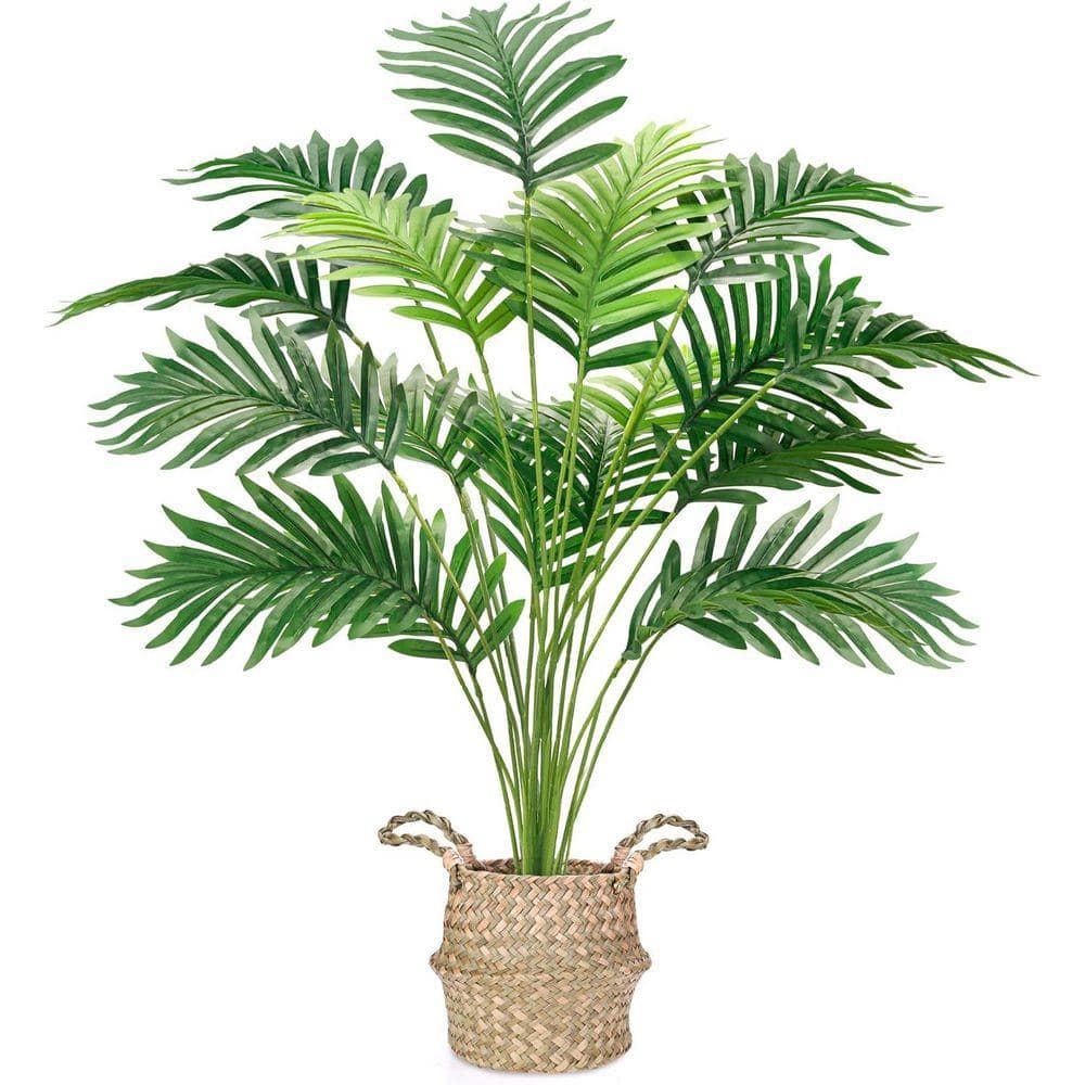 2.3 ft. Artificial Palm Tree with Hand Woven Basket Z0DM1VYBNV