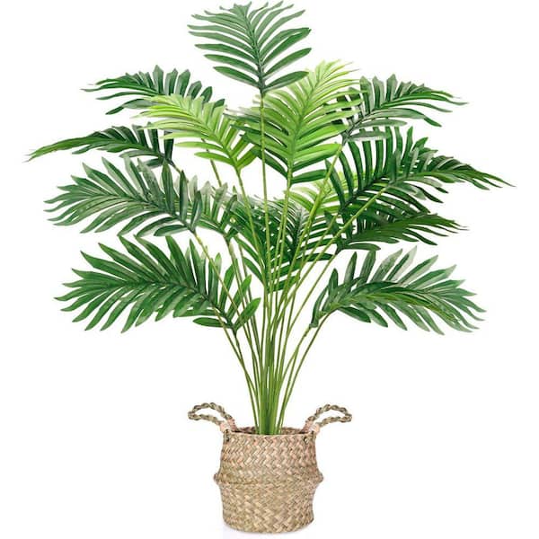 2.3 ft. Artificial Palm Tree with Hand Woven Basket Z0DM1VYBNV