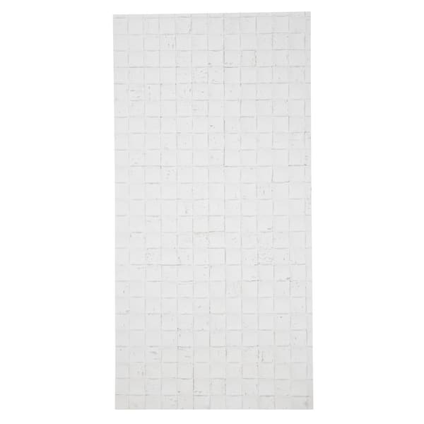 48 in. x 24 in. x 1 in. Travertine Mosaic White Natural Flexible Soft Stone Wall Panel Tile (Set of 3-Pieces)