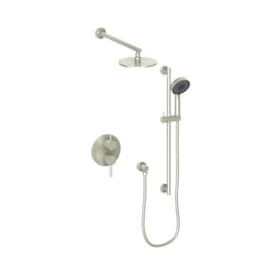 El Dorado 2-Spray Patterns with 2.0 GPM 7.9" Wall Mount Dual Shower Heads Shower System in Brushed Nickel