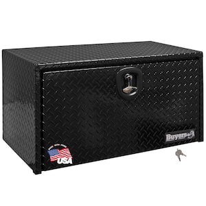 18 in. x 18 in. x 18 in. Gloss Black Diamond Tread Aluminum Underbody Truck Tool Box