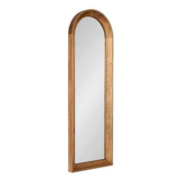 Hatherleig Rustic Brown 12 in. W x 36 in. H Transitional Arch Wood Framed Mirror
