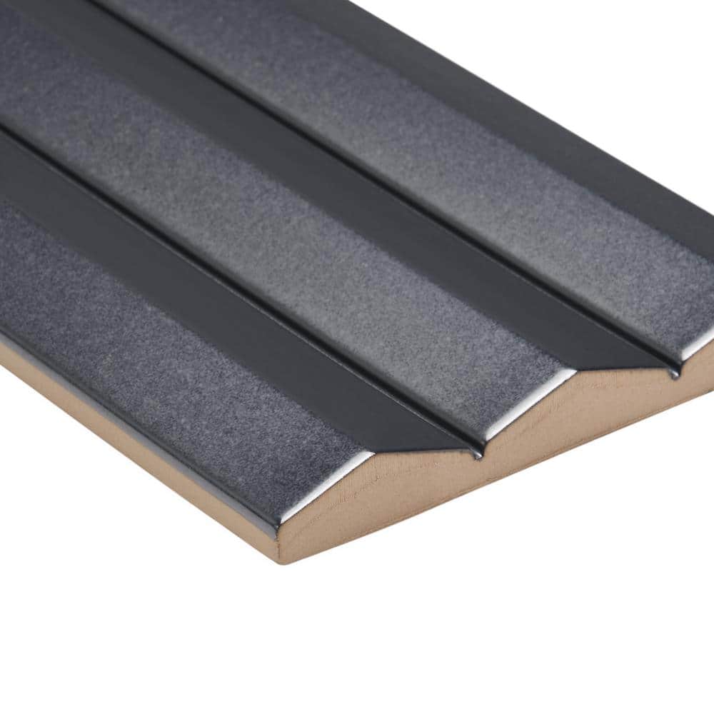 Apex 5" x 16" Gray 3D Polished Porcelain Wall Tile