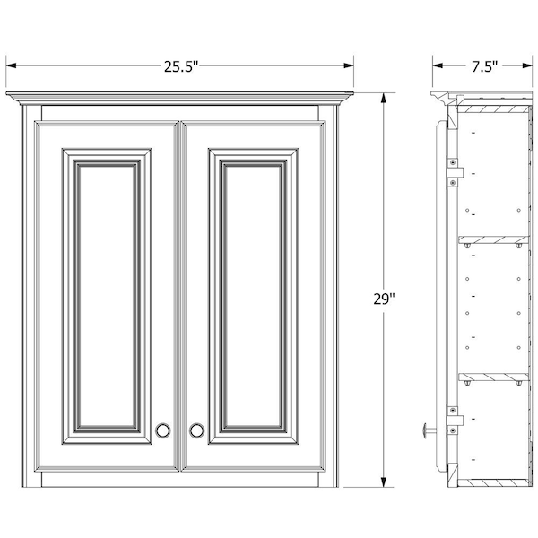 Glacier Bay Lancaster 21 in. W x 8 in. D x 26 in. H Surface-Mount Raised  panel Bathroom Storage Wall Cabinet in White LAOJ25-WH - The Home Depot