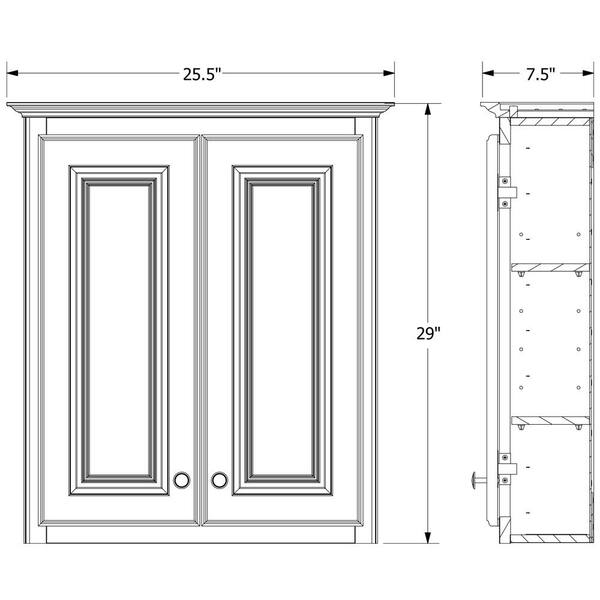 Glacier Bay Hampton 25 1 2 In W X 29 In H X 7 1 2 In D Maple Bathroom Storage Wall Cabinet In Natural Hickory Tthy Nhk The Home Depot