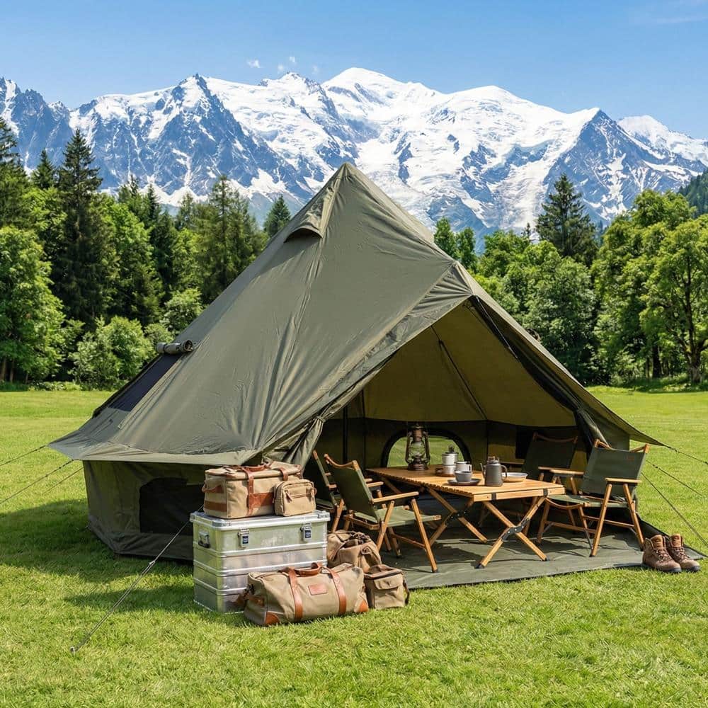 9.8 FT 4-Season Bell Tent, Waterproof Glamping Yurt Tent with Stove Jack, 4-Person Family Camping Tent for Outdoor price history on PriceWatchPro