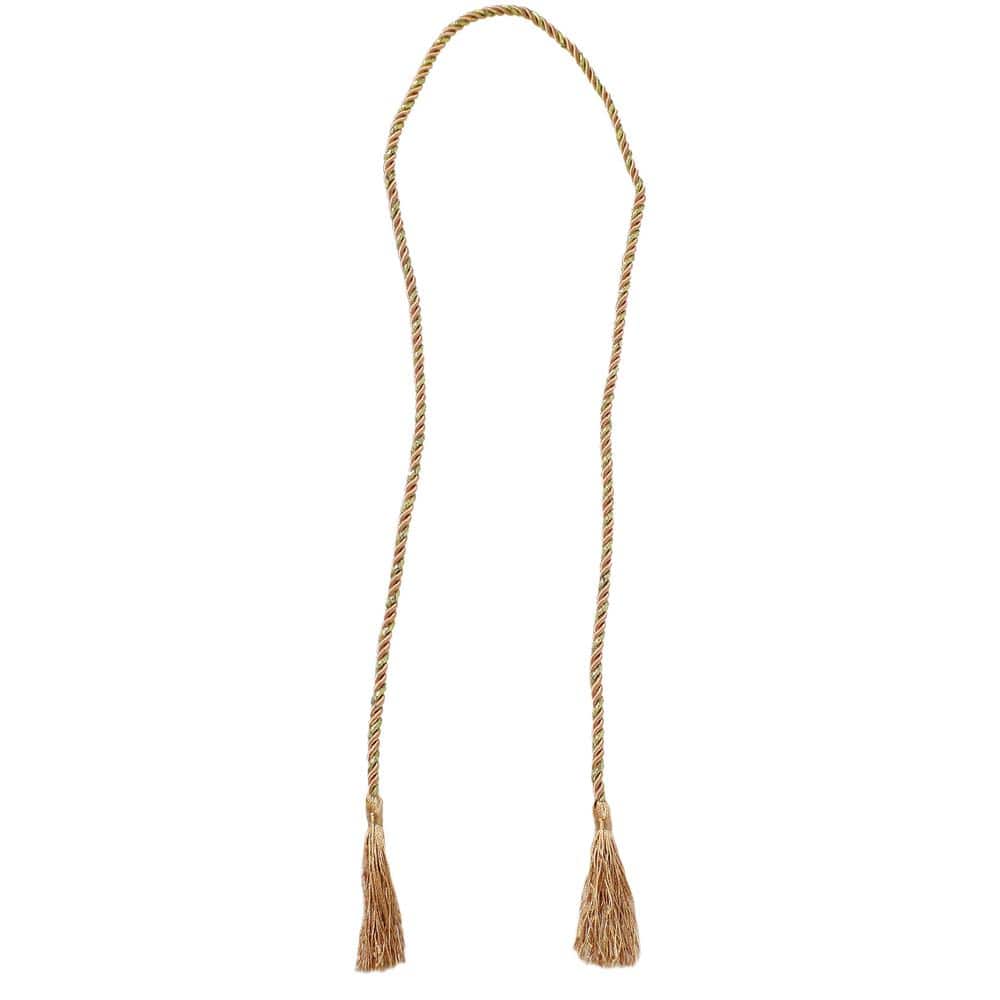 Copper Finish Polyester Rope Curtain Tiebacks with Tassels (Set of 2)
