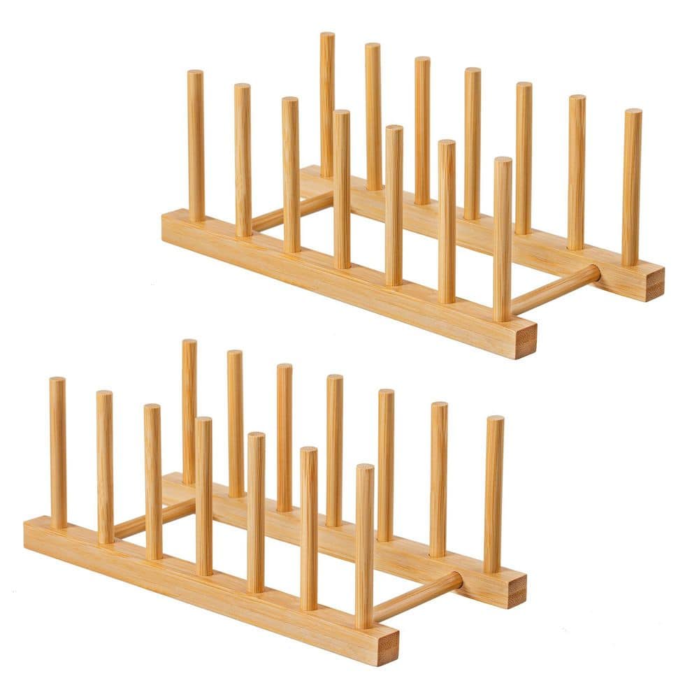 Light Brown Plate and Bowl Dish Rack Eco-Friendly Kitchen Cabinet Organizer Drying Stand 2pcs price history on PriceWatchPro