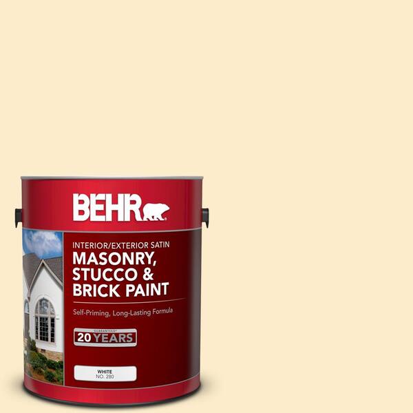 BEHR 1 gal. #P270-1 Honey Infusion Satin Interior/Exterior Masonry, Stucco and Brick Paint