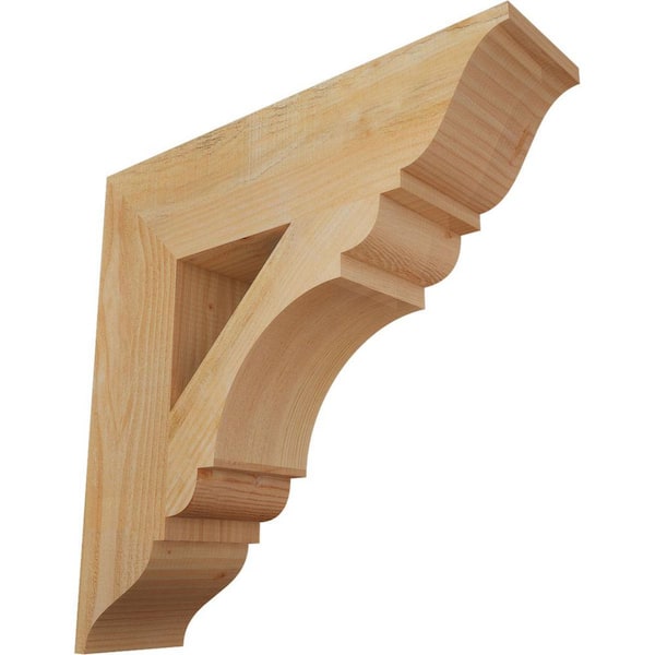 Ekena Millwork 6 in. x 24 in. x 24 in. Douglas Fir Olympic Traditional Rough Sawn Bracket