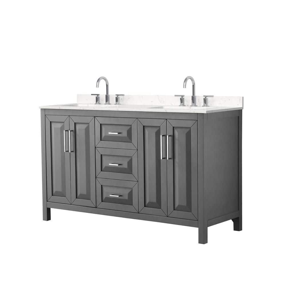 Daria 60 in. Double Freestanding Dark Gray Bath Vanity with Top price history on PriceWatchPro