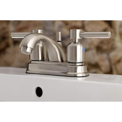 Modern 4 in. Centerset 2-Handle Bathroom Faucet in Brushed Nickel