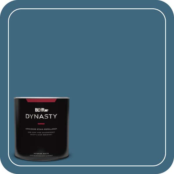 BEHR DYNASTY 1 qt. #MQ5-61 Ocean Storm One-Coat Hide Matte Interior Stain-Blocking Paint & Primer