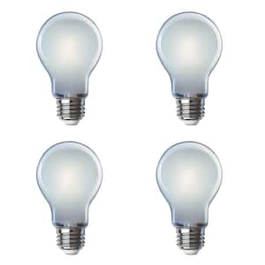 60-Watt Equivalent A19 Dimmable Filament CEC 90 CRI White Glass E26 Medium Base LED Light Bulb, Daylight 5000K (4-Pack)