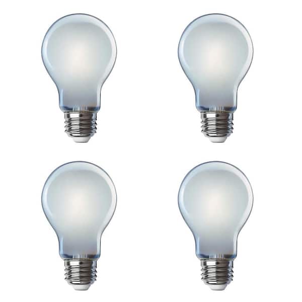 Feit Electric 60-Watt Equivalent A19 Dimmable Filament CEC 90 CRI White Glass E26 Medium Base LED Light Bulb, Daylight 5000K (4-Pack)