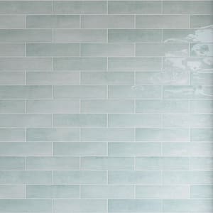 Cyra Light Green 2.95 in. x 11.81 in. Polished Ceramic Subway Wall Tile (10.76 sq. ft./Case)