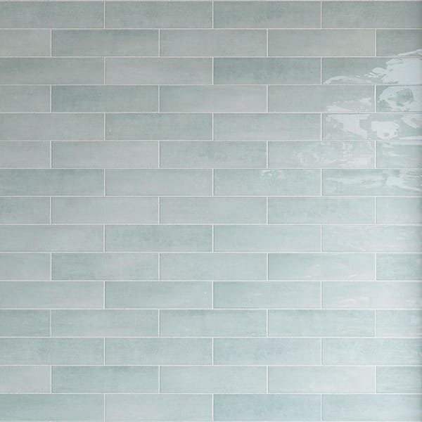 Cyra Light Green 2.95 in. x 11.81 in. Polished Ceramic Subway Wall Tile (10.76 sq. ft./Case)