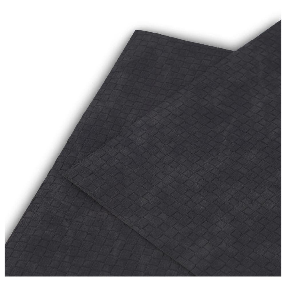 Black Faux Leather Reversible Rectangular Placemat Set of 4