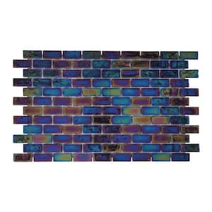 Glass Tile Love Midnight Subway Black Mix 22.5 in. x 13.25 in. Iridescent Glass Patterned Mosaic Tile (9.68 sq. ft/Case)