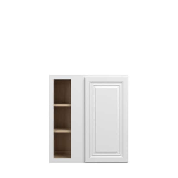 Damascus Raised 27 in. W x 30 in. H x 12 in. D in French Vanilla Plywood Assembled Corner Blind Wall Cabinet