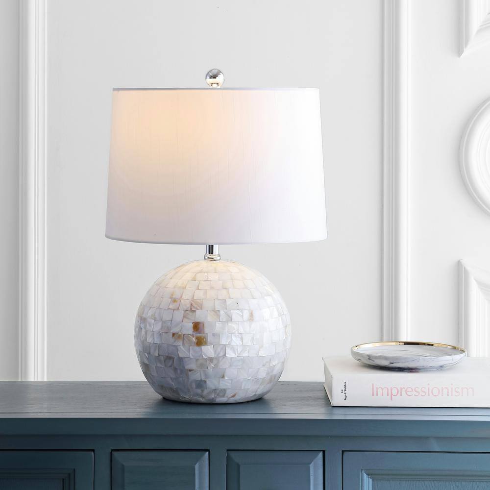 Mediterranean Pearl Fisher's 21" White Shell Table Lamp