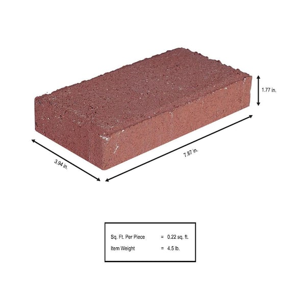 Pavestone - Holland 7.87 in. x 3.94 in. x 1.77 in. River Red Concrete Paver
