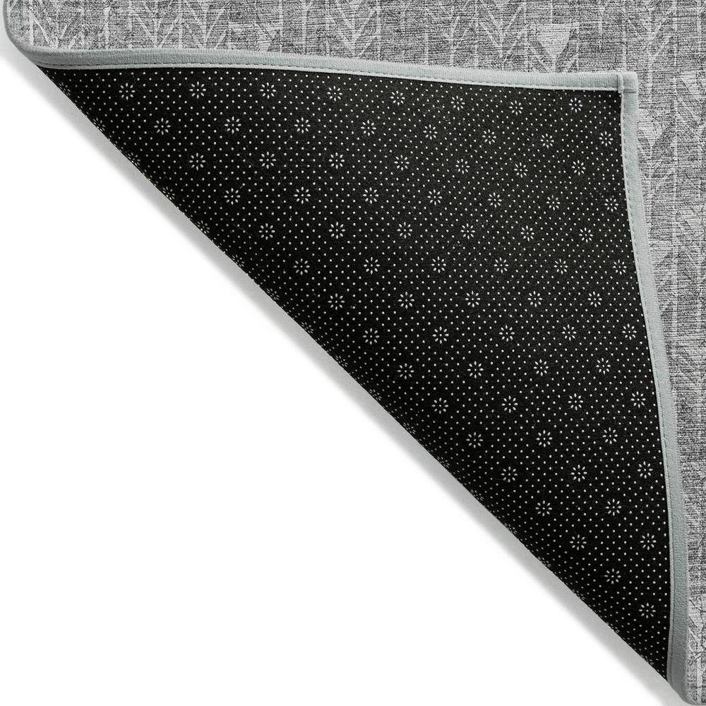 Gray Geometric Machine-Washable Rectangular Area Rug
