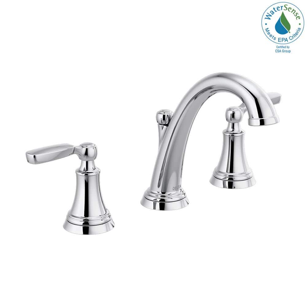Modern Elegance 6" High 2-Handle Chrome Widespread Bathroom Faucet