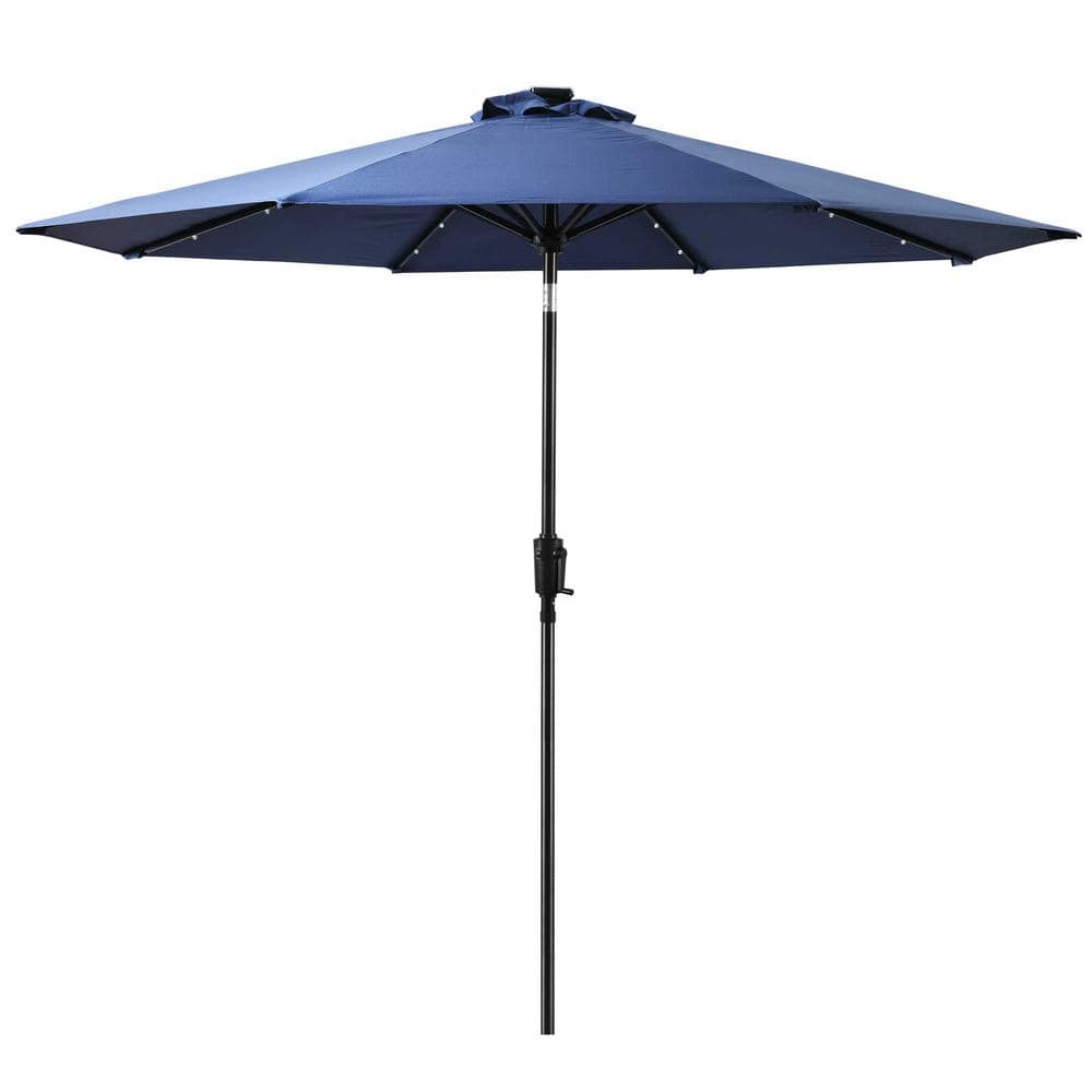 9 ft. Round Solar Lighted Market Patio Umbrella in Navy price history on PriceWatchPro
