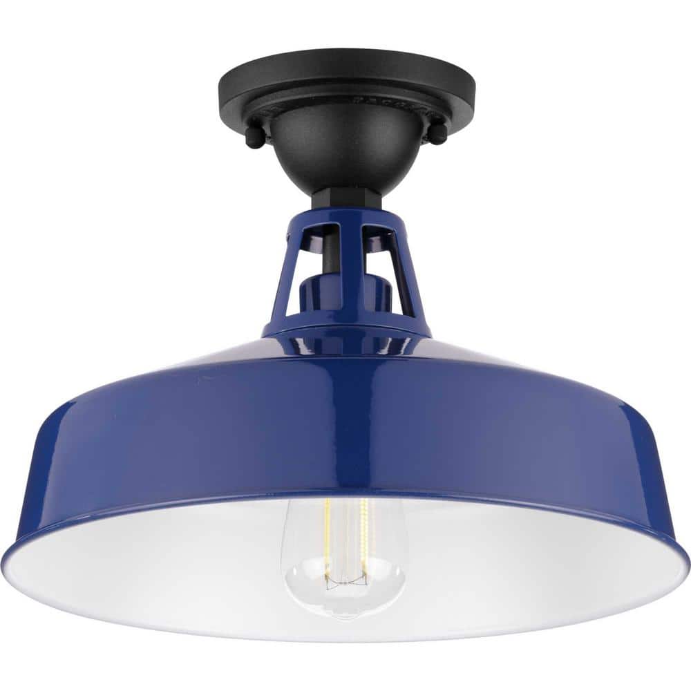 Cedar Springs Collection 1-Light Navy Farmhouse Outdoor Semi-Flush Mount Light price history on PriceWatchPro