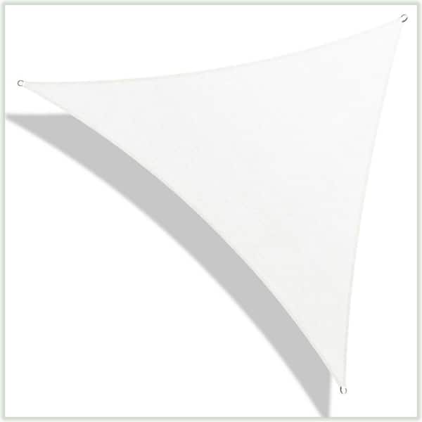 COLOURTREE 20 ft. x 20 ft. 190 GSM White Equilateral Triangle Sun Shade Sail Screen Canopy, Outdoor Patio and Pergola Cover