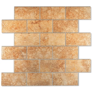 Sandstone Brown 12 in. x 12 in. PVC Peel and Stick Tile Backsplash (5 sq. ft./5 Sheets)