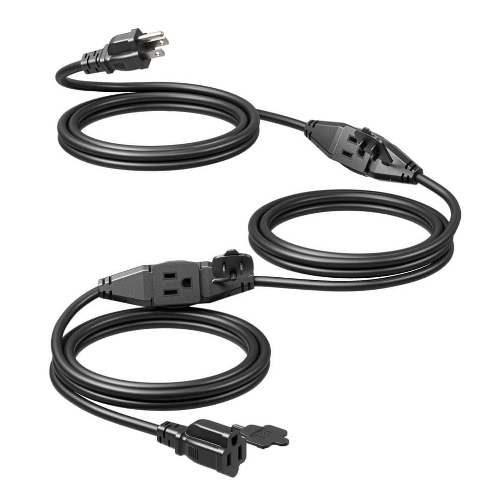 27 ft. 16AWG SJTW / 3, Outdoor Heavy Duty Extension Cord 3-Outlet with On/Off Switch and Waterproof Silicone Cover Black price history on PriceWatchPro