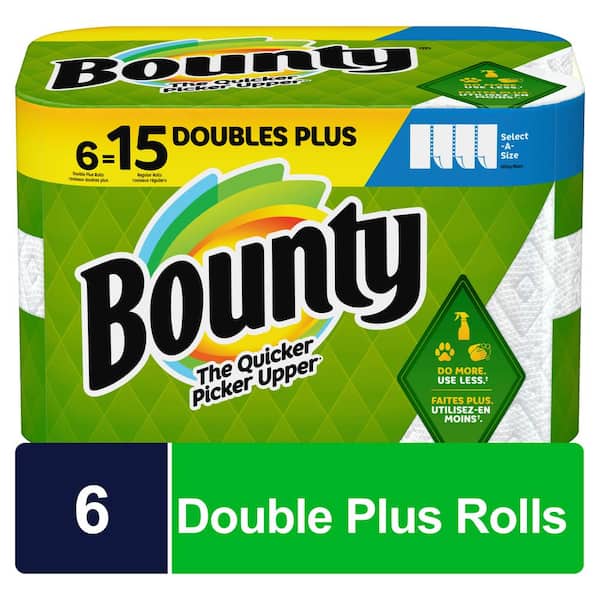 Bounty White, Select-A-Size Paper Towels (6 Double Plus Rolls)