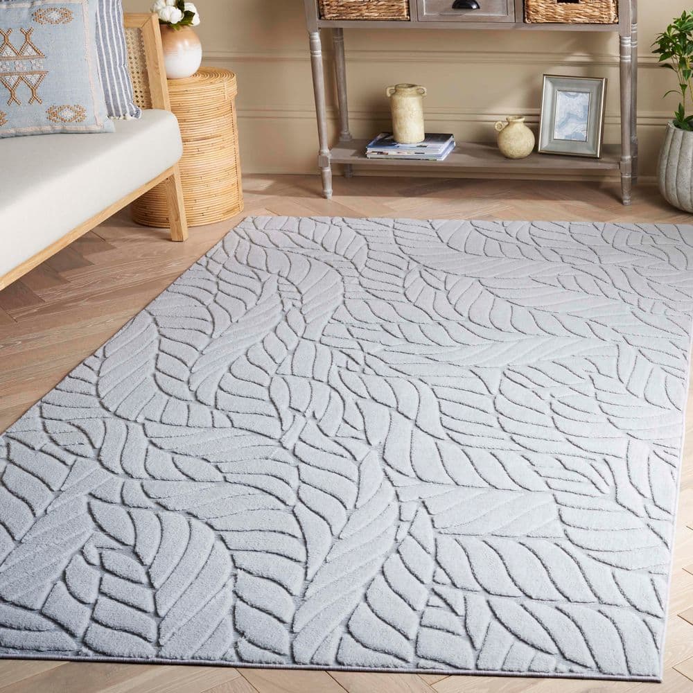 Versailles 5 ft. x 8 ft. Gray Botanical Washable Area Rug price history on PriceWatchPro