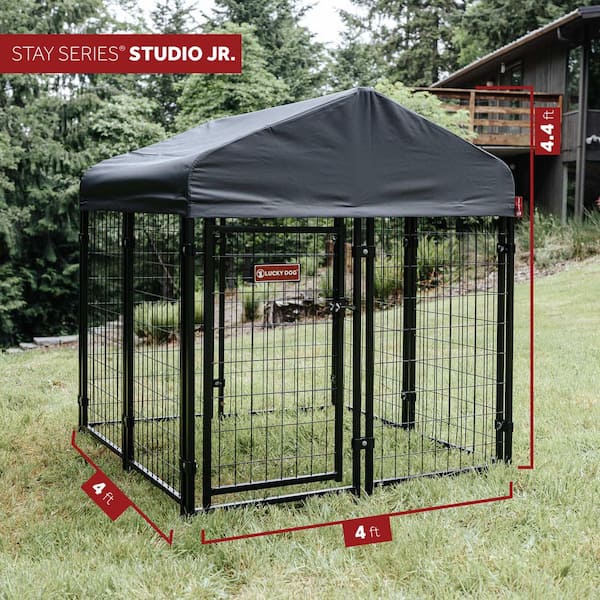 ハリズ　Lucky　Studio Lucky Dog STAY Series Steel Grey Studio Jr.Kennel (4 ft. x 4
