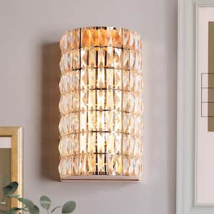 Brusmogan 1-Light Plating Rose Gold Wall Sconce with Crystal Shade