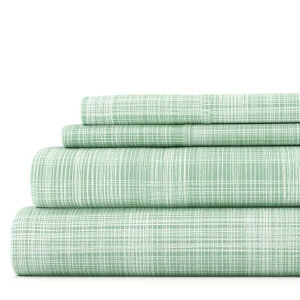 Becky Cameron 4-Piece Forest Plaid Microfiber Full Sheet Set