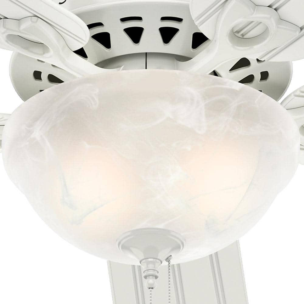 White 52" Ceiling Fan with Light and Remote