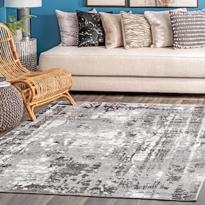 Rosalind Abstract Contemporary Gray 7 ft. 10 in. x 10 ft. Area Rug