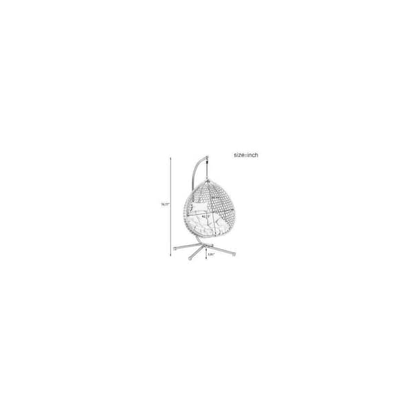 39 in. W x 42 in. D x 76 in H 1-Person HDPE Hanging Egg Chair